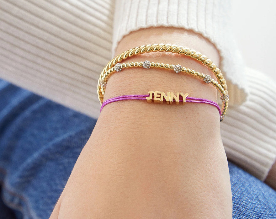 Custom Cord Bracelet - Neon Purple