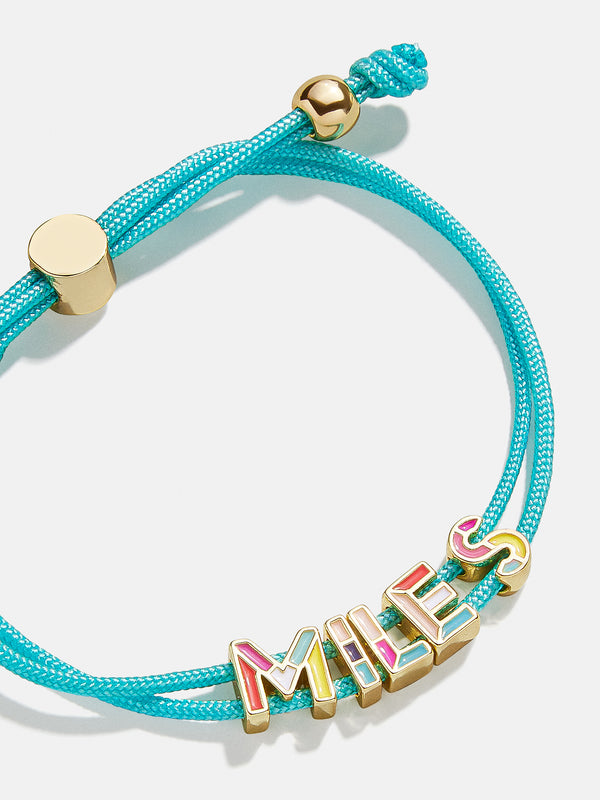 Kids' Custom Cord Bracelet - Aqua