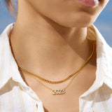 variant:14K Gold Plated Sterling Silver. Pavé Cubic Zirconia Stones
