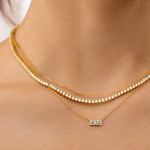 variant:14K Gold Plated Sterling Silver. Pavé Cubic Zirconia Stones