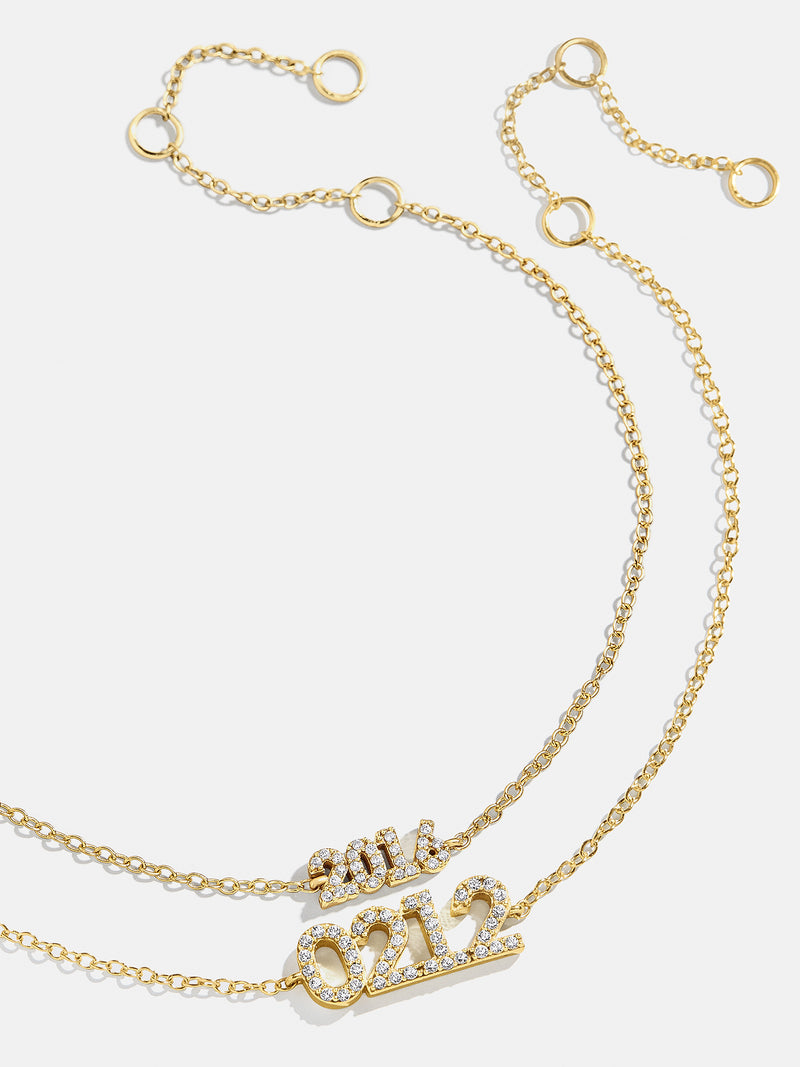 18K Gold Block Font Custom Number Bracelet - Block Font Numbers – 18K ...