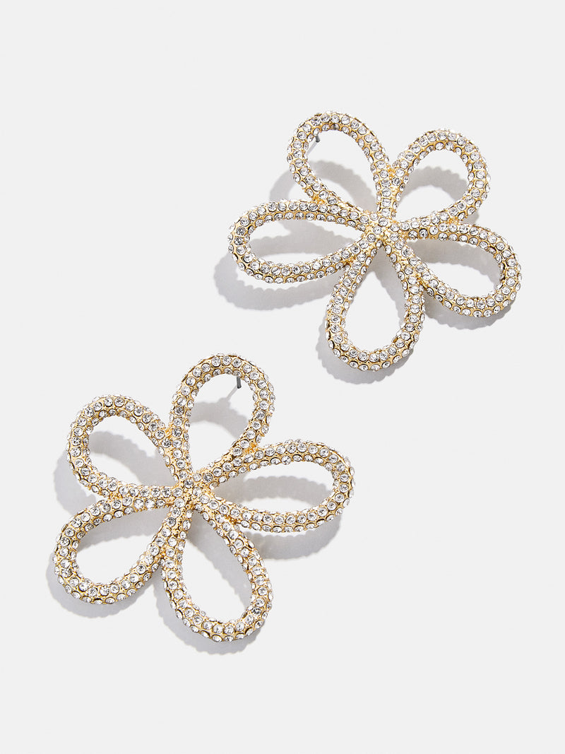 BaubleBar Jordy Earrings - Clear/Gold - 
    Flower statement earrings
  
