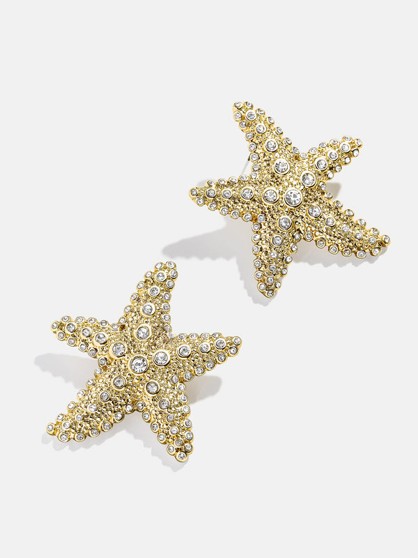 Sea Star Earrings - Clear/Gold