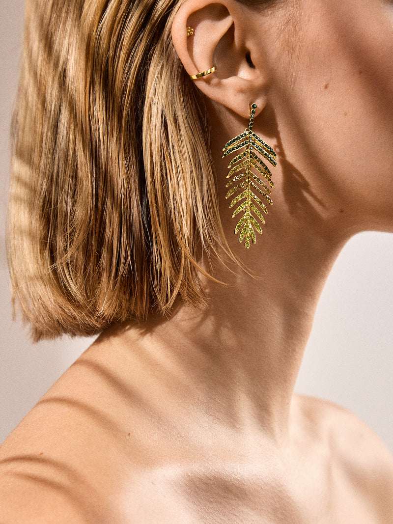 BaubleBar Just Breezy Earrings - Green - 
    Leaf statement earrings
  
