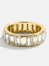 BaubleBar Elizabeth Ring - Clear/Gold - 
    Stackable baguette ring
  
