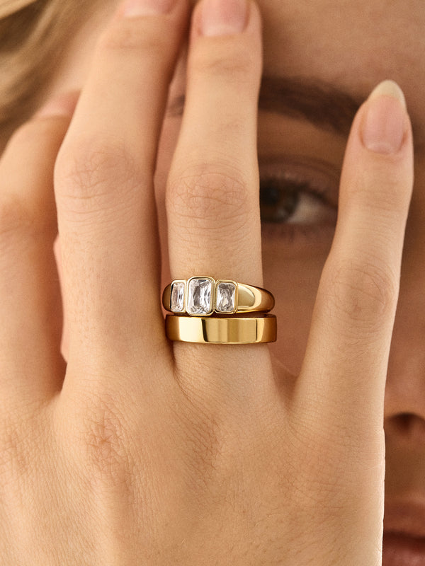 Sofie Ring - Clear/Gold