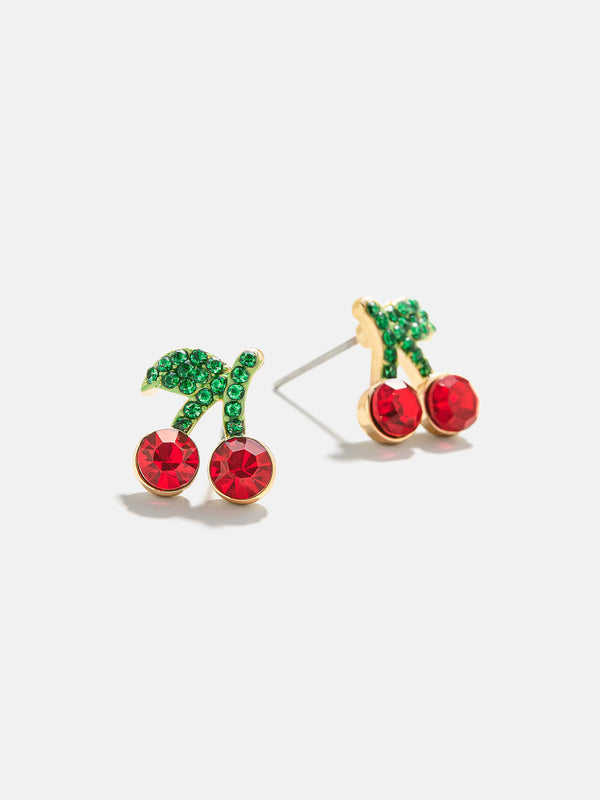 Making Me Cherry Earrings - Cherry Stud Earrings