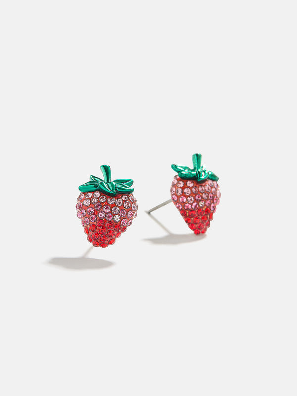 Love You Berry Much Earrings - Strawberry Stud Earrings