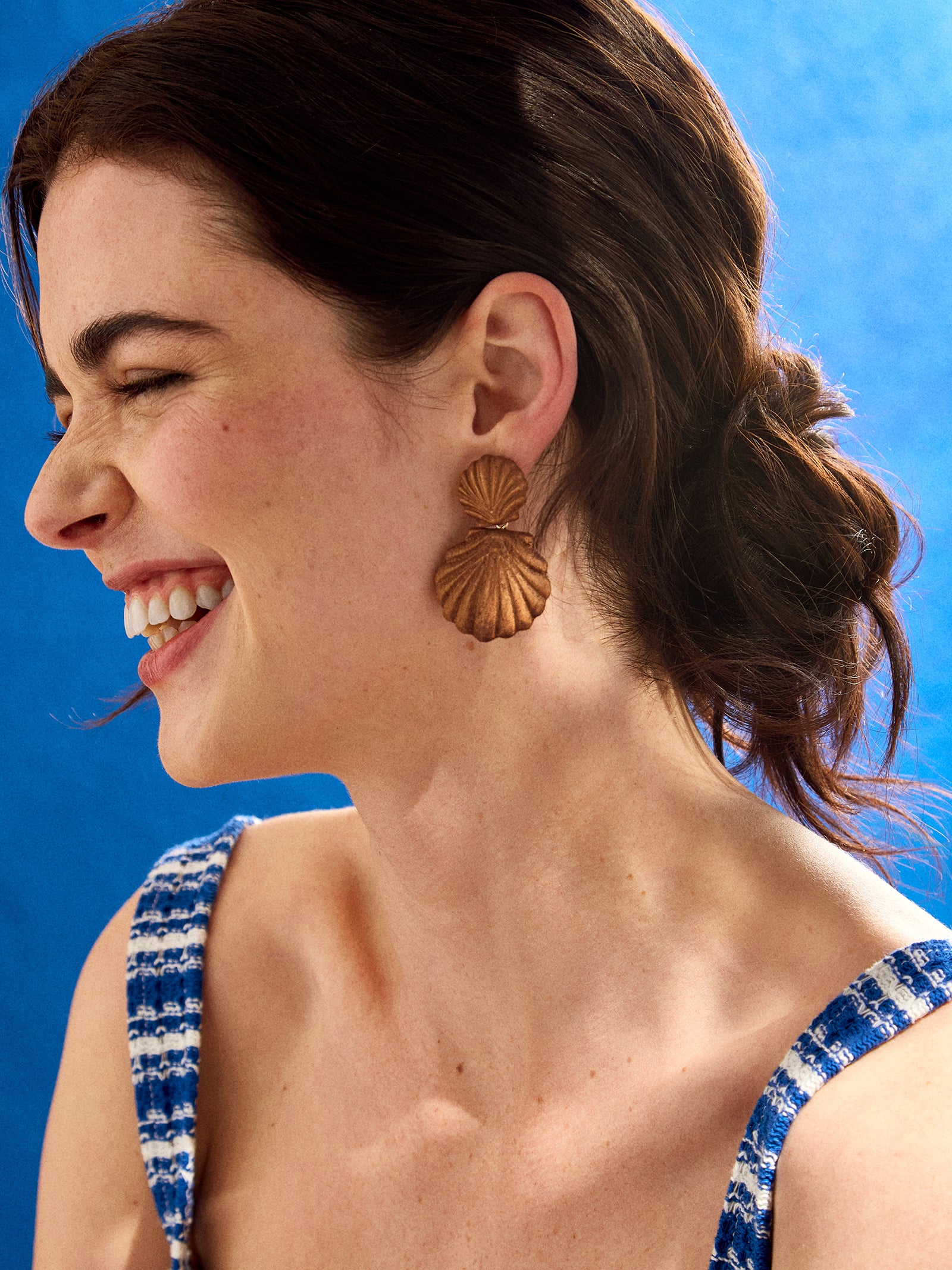 Blue - Amaira Fabart Shell Work Earrings main image 1