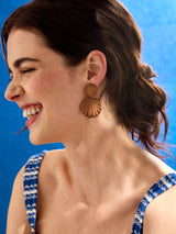 BaubleBar Out of This Shell Earrings - Brown - 
    Shell statement earrings
  
