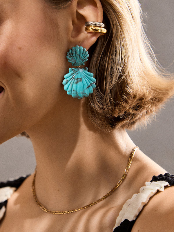 Out of This Shell Earrings - Turquoise