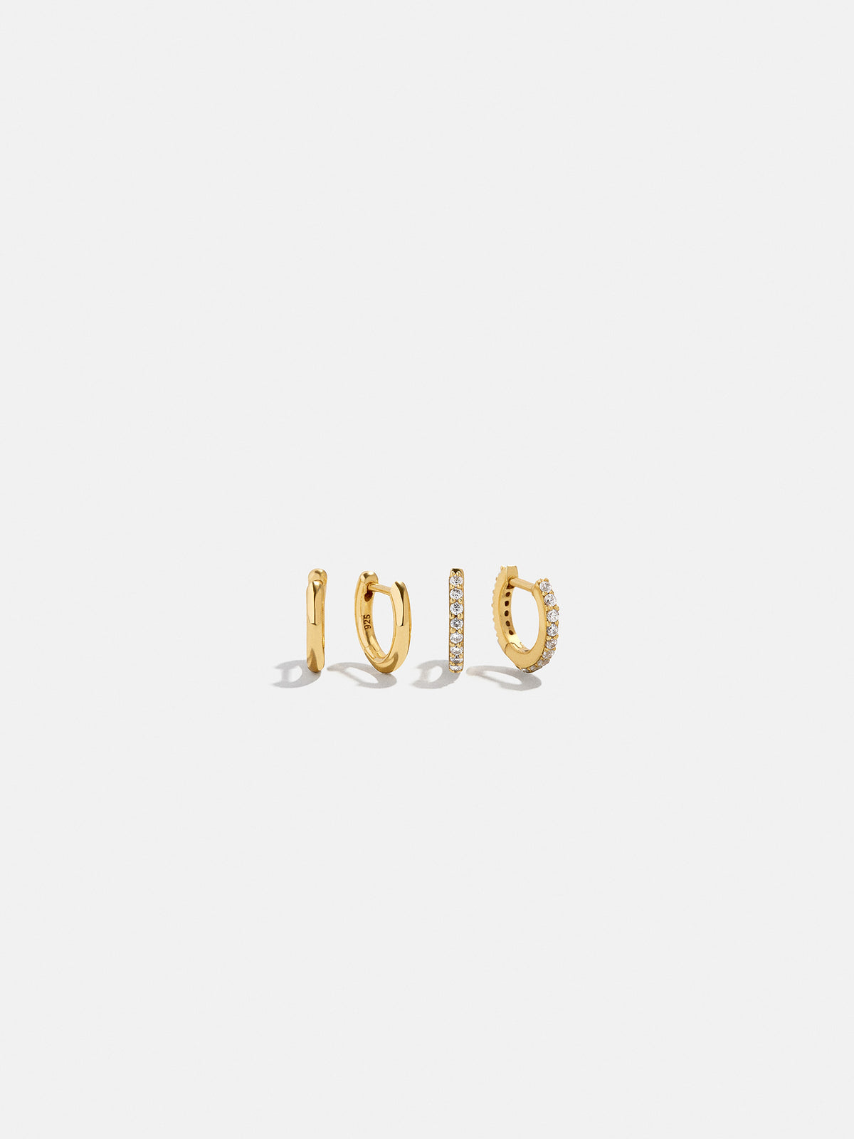 Nicole 18K Gold Earring Set - Gold/Pavé