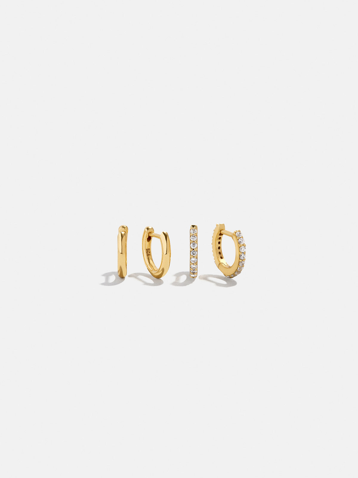 Nicole 18K Gold Earring Set - Gold/Pavé