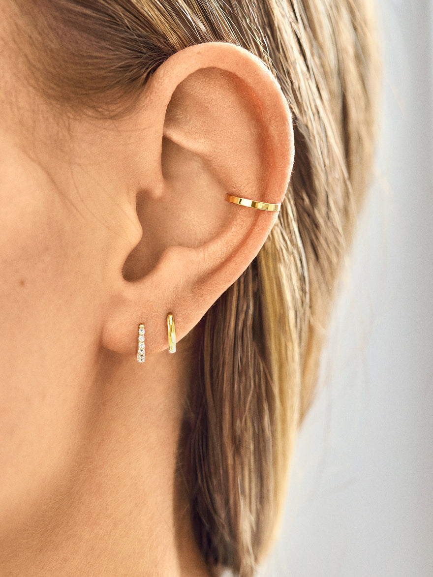 Nicole 18K Gold Vermeil Earring Set - Gold/Pavé