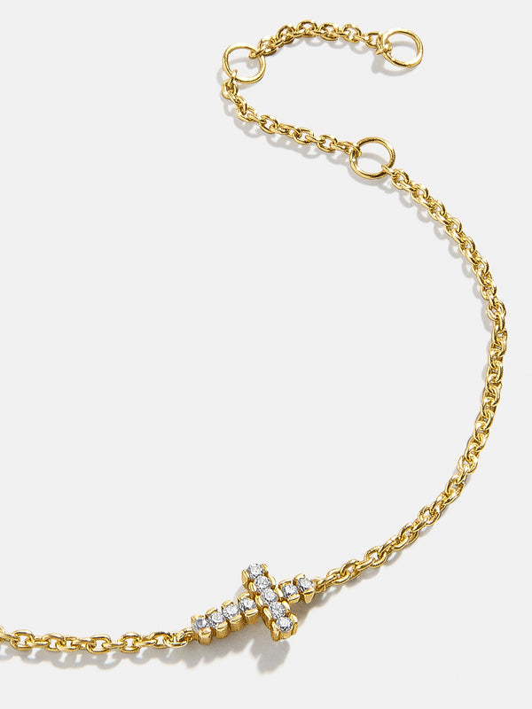 18K Gold Agape Bracelet - Cross