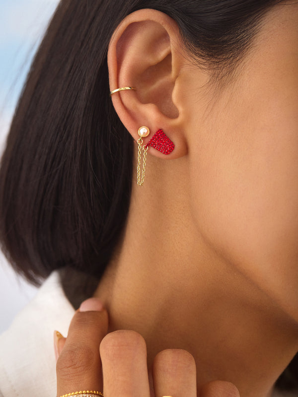 Nothing But Cup Earrings - Red