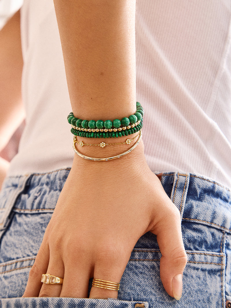 BaubleBar Valentina Semi-Precious Bracelet - Malachite Stone - 
    Semi-precious stretch bracelet
  
