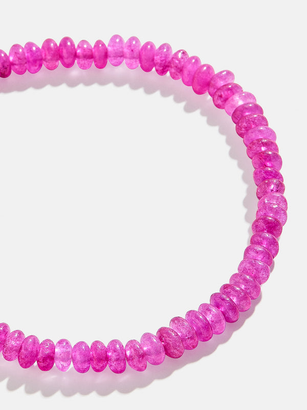 Valentina Semi-Precious Bracelet - Pink Agate Stone