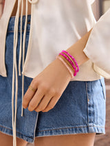 BaubleBar Valentina Semi-Precious Bracelet - Pink Agate Stone - 
    Semi-precious stretch bracelet
  
