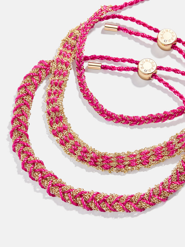 Hannah Bracelet Set - Hot Pink