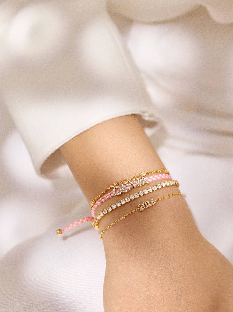 BaubleBar Custom Ribbon Bracelet - Pink Checkerboard Ribbon - 
    Enjoy 20% off - This Week Only
  
