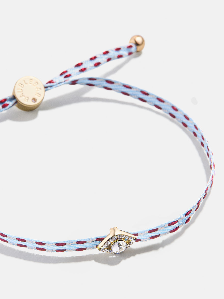 Custom Ribbon Bracelet - Blue/Red Ribbon