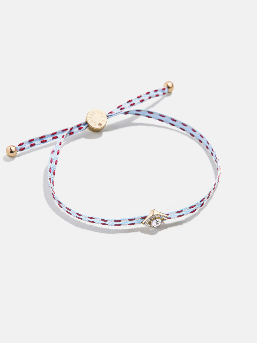 Custom Ribbon Bracelet - Blue/Red Ribbon