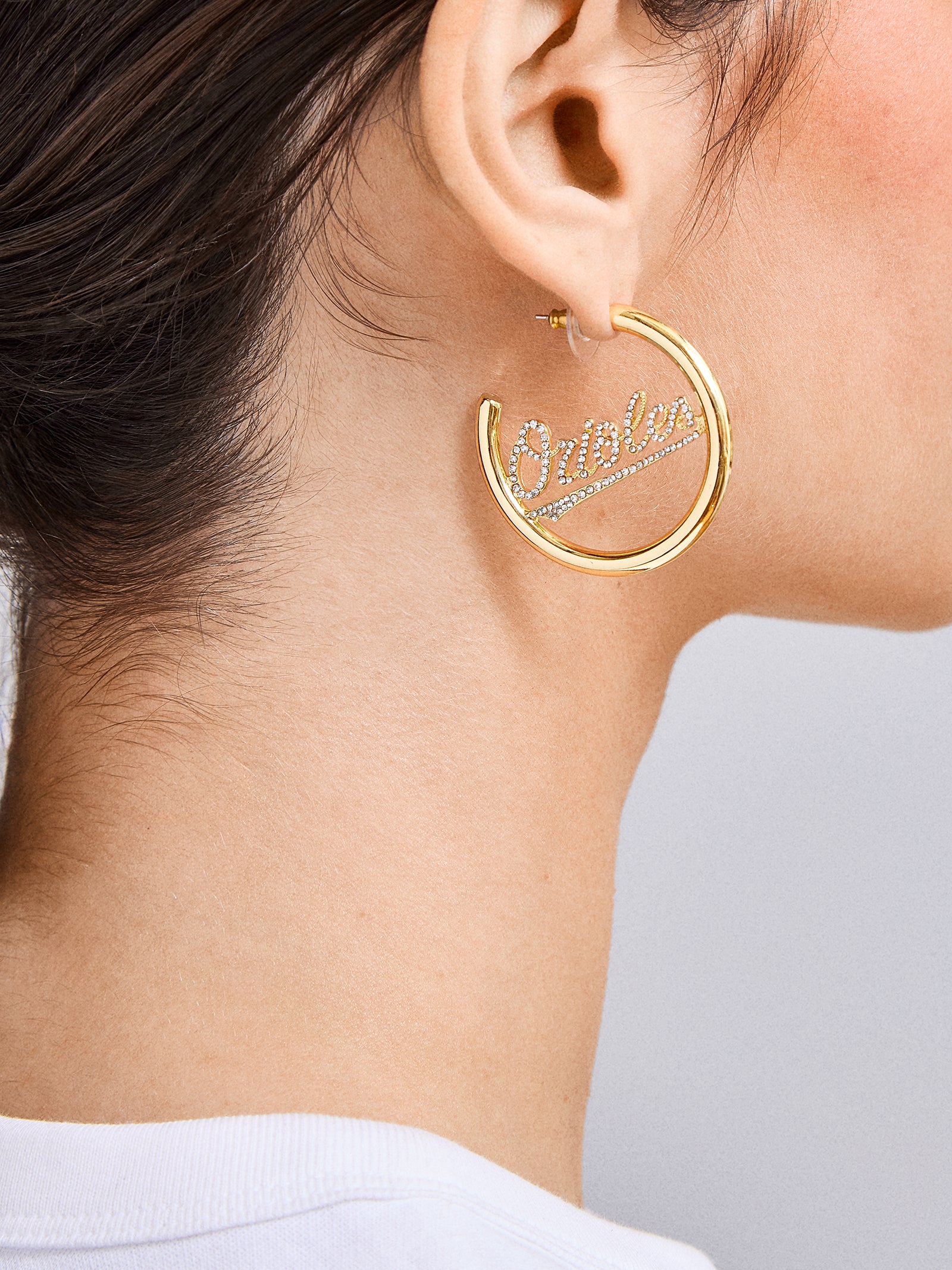 MLB Gold Logo Hoops - Baltimore Orioles – MLB hoop earrings