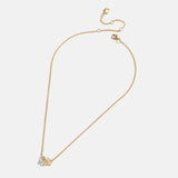 Mickey Mouse & Minnie Mouse Disney Better Half Necklace - Gold/Pavé