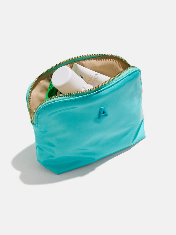 Initial Zipper Pouch - Turquoise