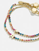 BaubleBar Kids' Initial & Heart Tennis Bracelet Set - Multi - 
    Two kids' tennis bracelets
  
