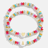 Kids' Initial & Heart Bracelet Set - Multi