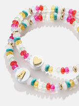 BaubleBar Kids' Initial & Heart Bracelet Set - Multi - 
    Two kids' semi-precious stretch bracelets
  
