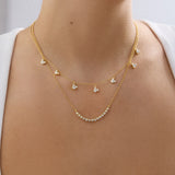 Mickey Mouse Disney 18K Gold Plated Sterling Silver Repeating Necklace - Gold/Pavé