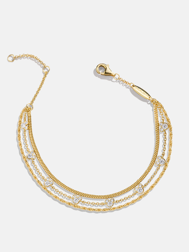 BaubleBar Mickey Mouse Disney 18K Gold Plated Sterling Silver Layered Bracelet - Gold/Pavé - 
    18K Gold Plated Sterling Silver Bracelet
  
