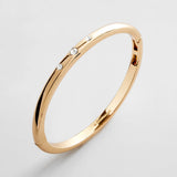 Nadia Classic Triple Bezel Hinge Bangle - Classic Thin Gold Triple Bezel