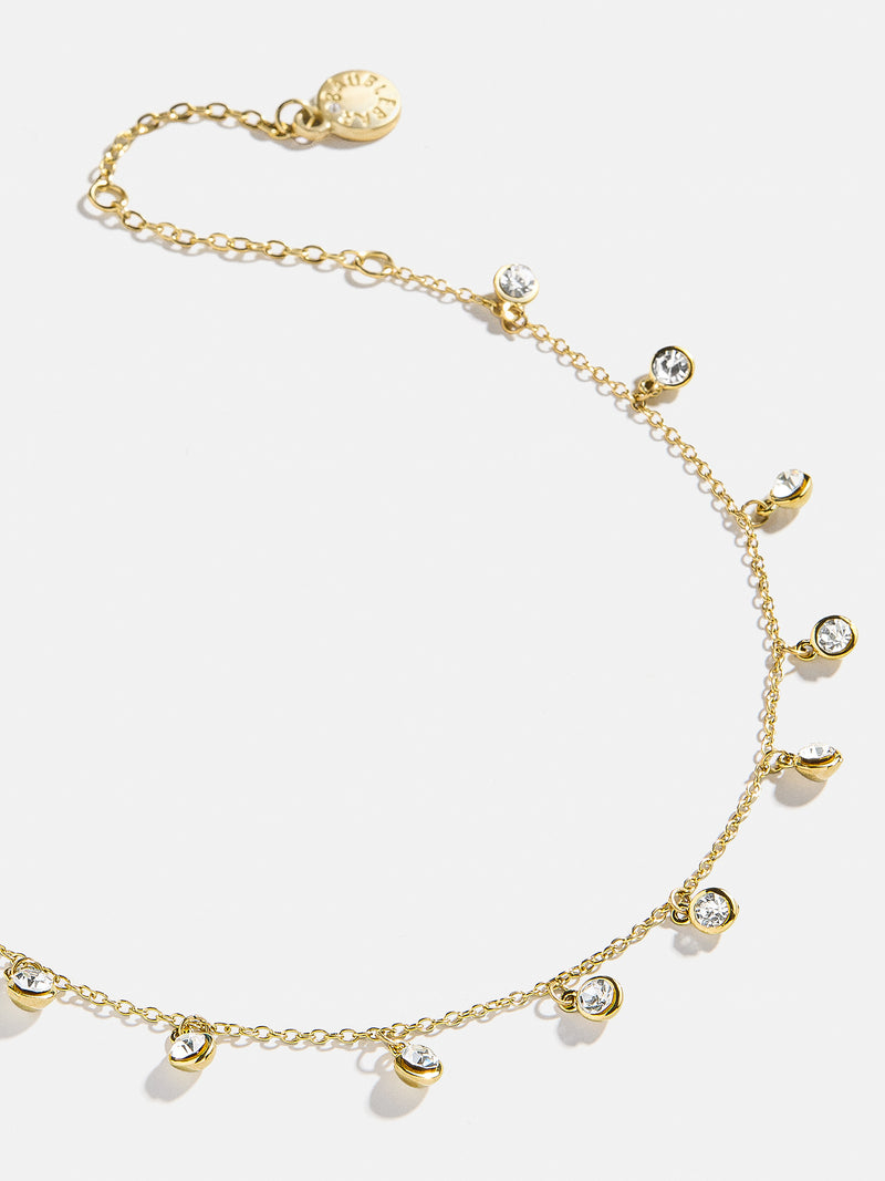 BaubleBar Clio Anklet - Clear/Gold - 
    Gold and crystal anklet - water resistant
  
