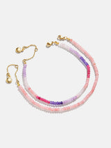 BaubleBar Darcy Anklet Set - Pink - 
    Semi-precious anklet set - water resistant
  
