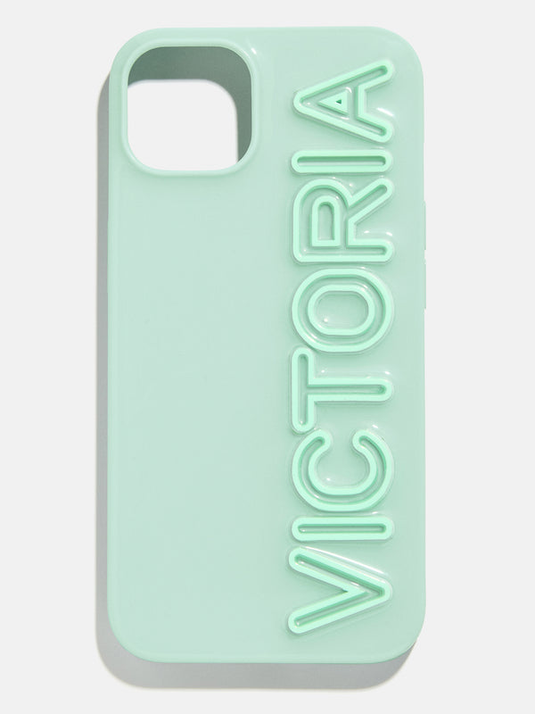 Fine Line Custom iPhone Case - Mint/Light Mint