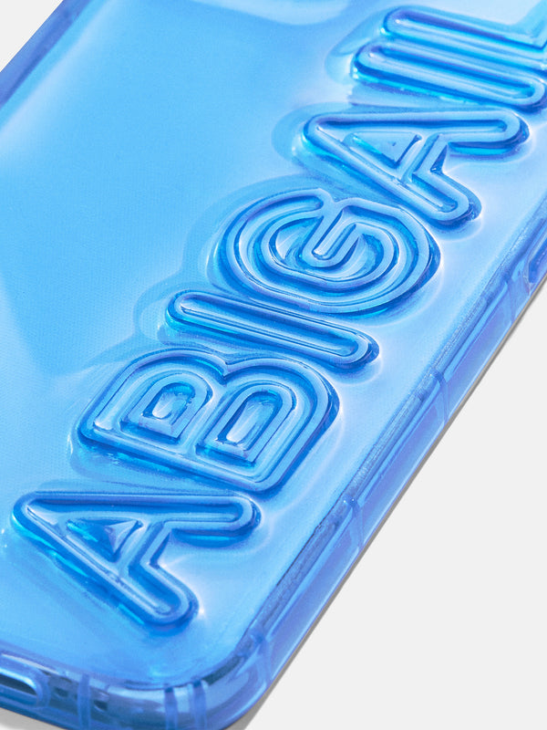 Fine Line Custom iPhone Case - Transparent Blue/Blue