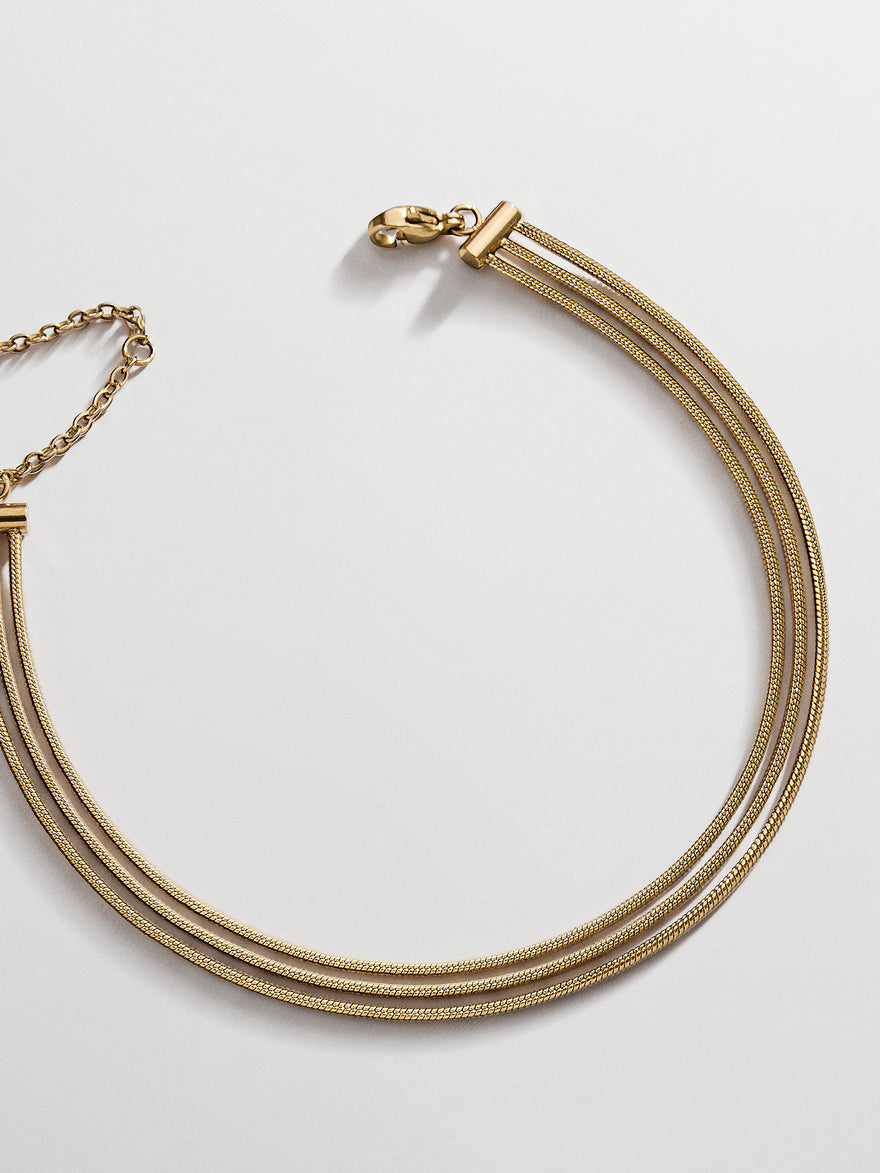 Gemma Waterproof Layered Anklet - Gold