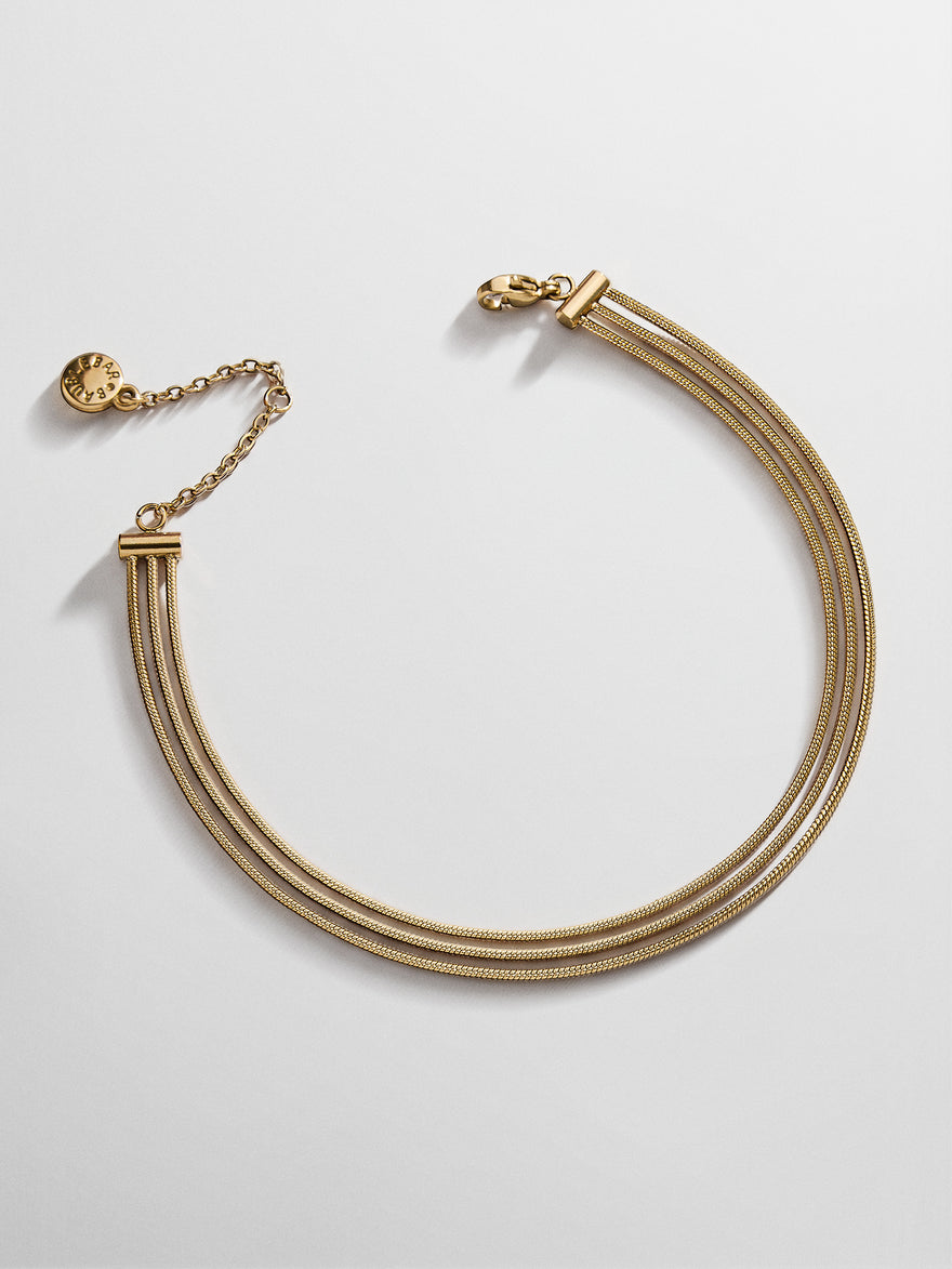 Gemma Waterproof Layered Anklet - Gold