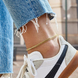 Gemma Waterproof Layered Anklet - Gold