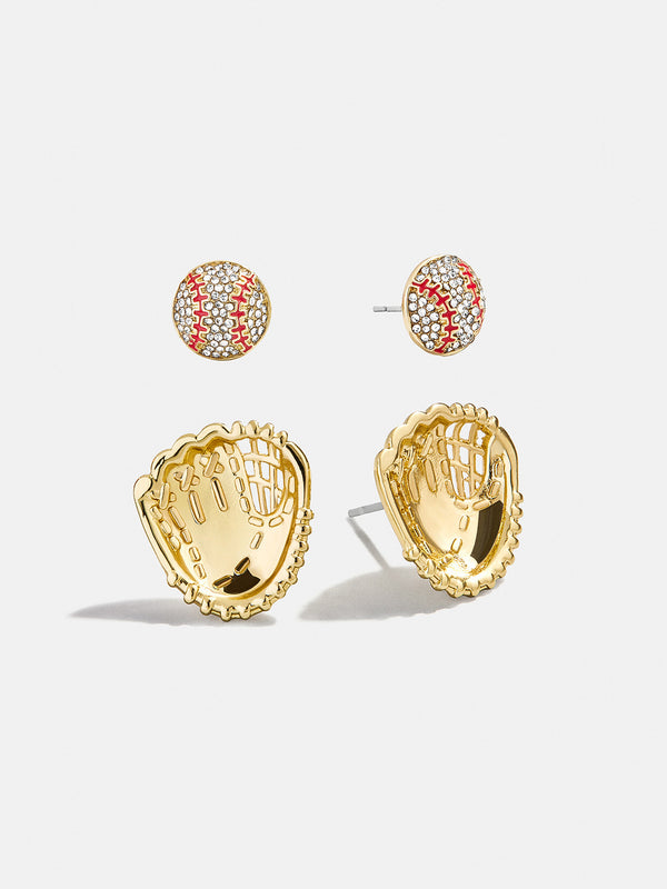 Perfect Catch Earring Set - Baseball