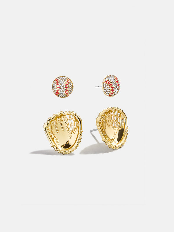 Perfect Catch Earring Set - Baseball