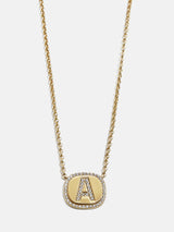 BaubleBar 18K Gold Initial Custom Pendant Necklace - Clear/Gold - 
    18K Gold Plated Sterling Silver, Cubic Zirconia stones
  

