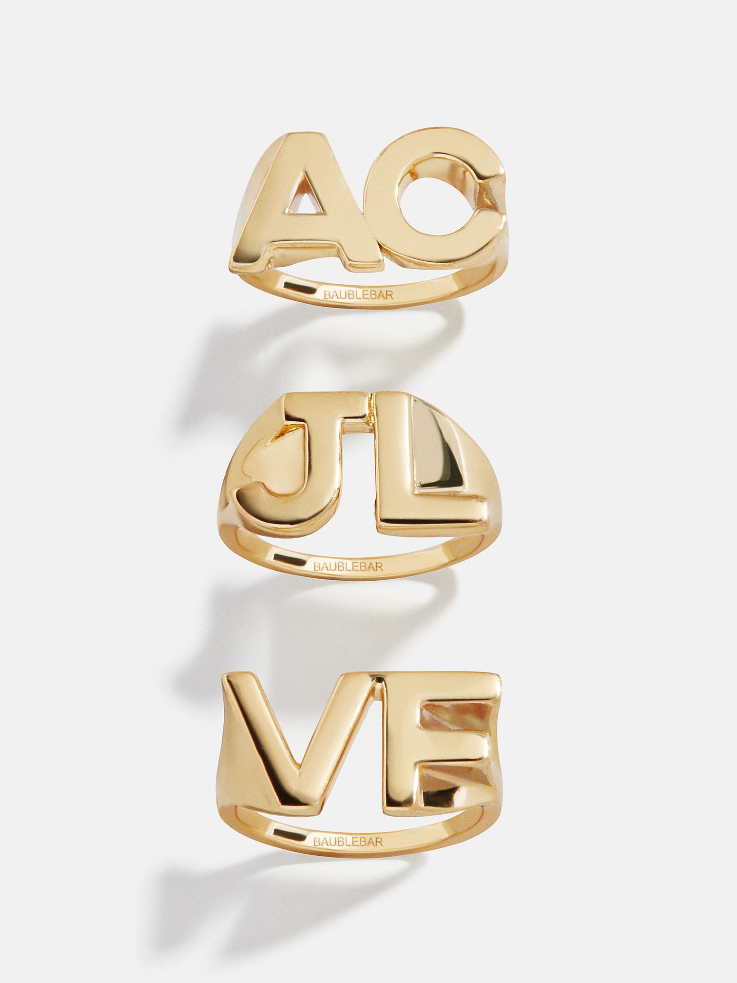 14K Gold Double Custom Initial Block Ring - 14K Gold – Ends Tomorrow ...
