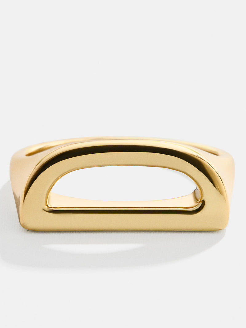 BaubleBar 18K Gold East West Initial Ring - Gold - 
    18K Gold Plated Sterling Silver
  
