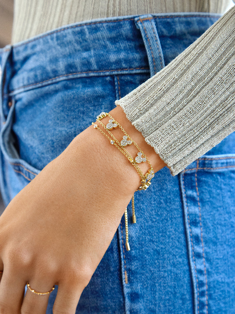 BaubleBar Disney Mickey Mouse Repeating Slider Bracelet - Gold/Pavé - 
    Enjoy 20% off - This Week Only
  
