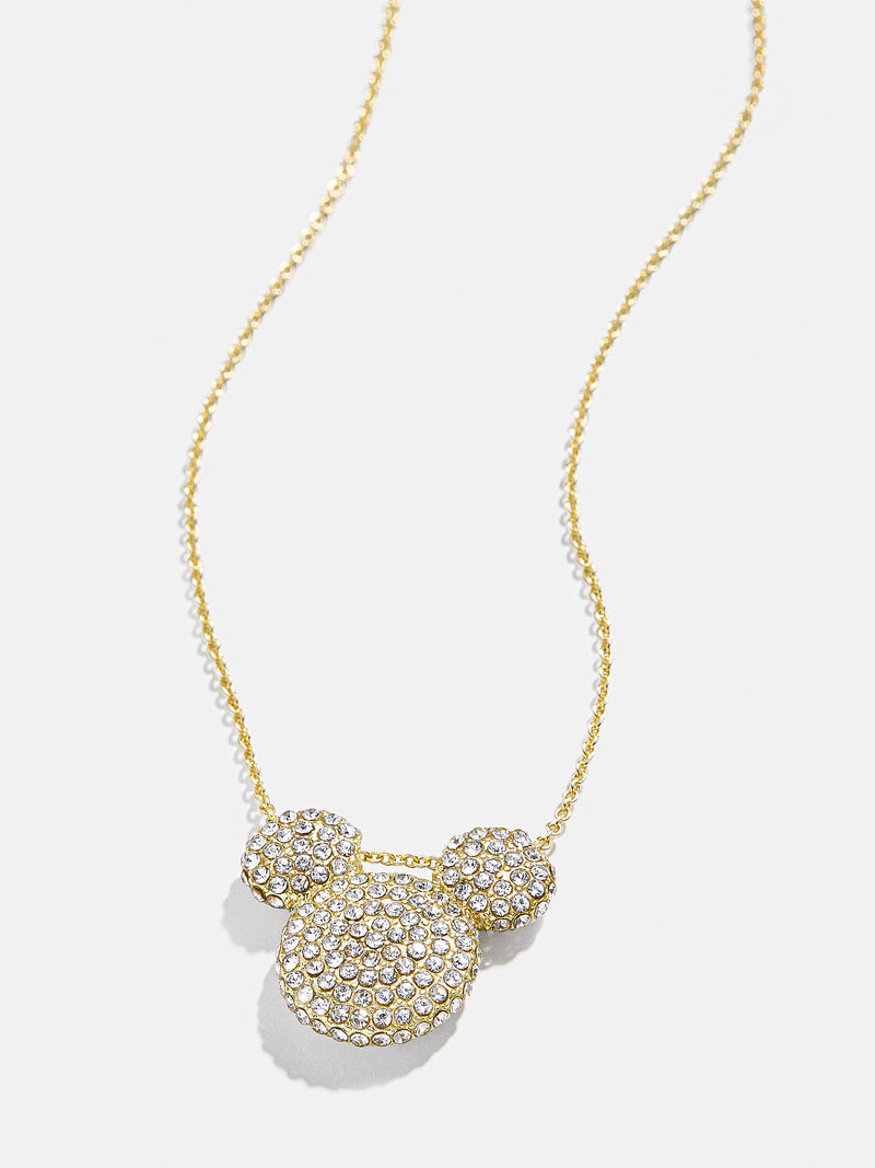 Mickey Mouse Disney Pave Pendant Necklace Gold Pave